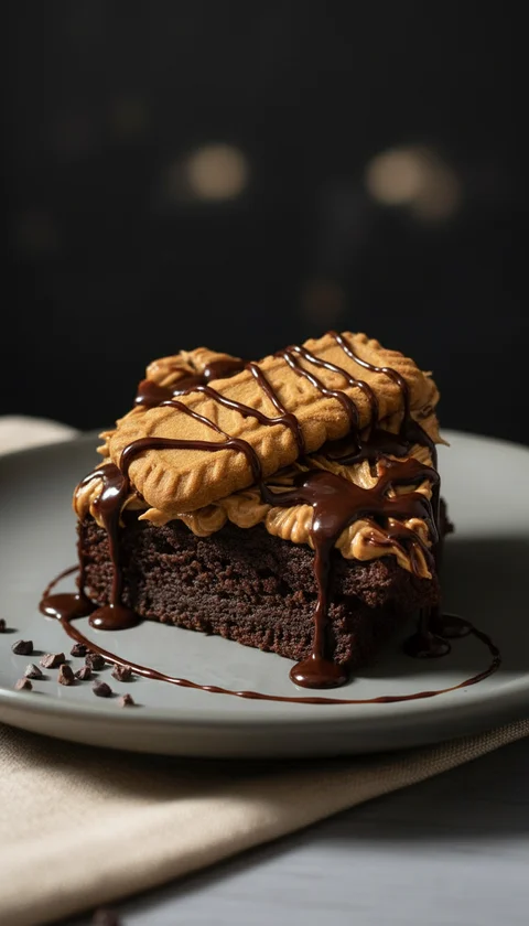Biscoff Coverture Dark Chocolate Eggless Brownie