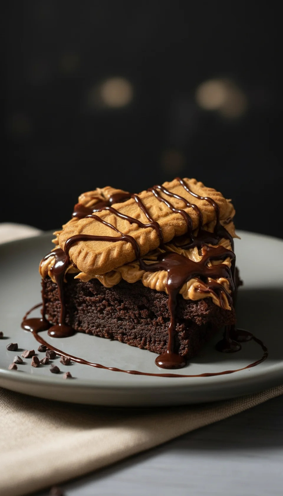 Biscoff Coverture Dark Chocolate Eggless Brownie