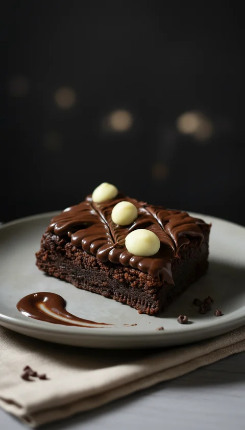 Nutella Coverture Dark Chocolate Eggless Brownie
