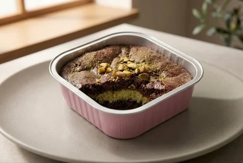 Eggless chocolate pista kunafa scoop cookies