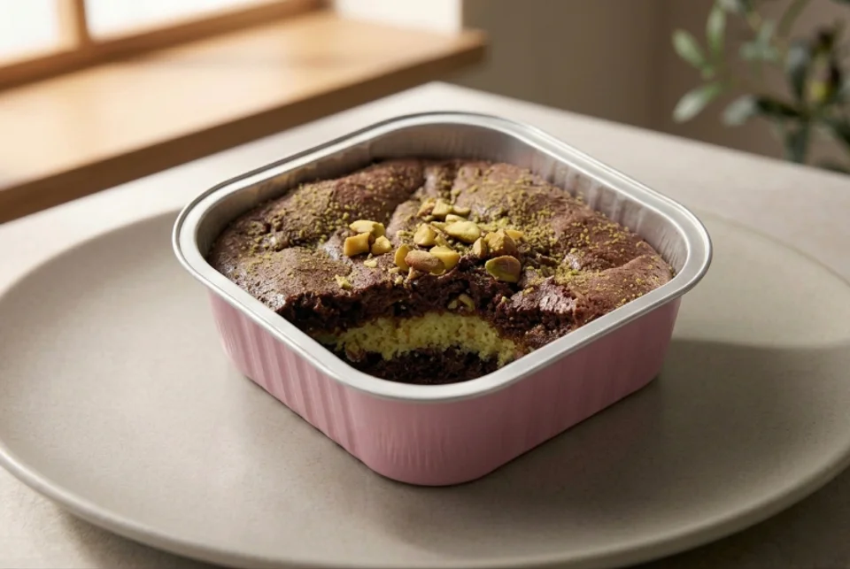 Eggless chocolate pista kunafa scoop cookies